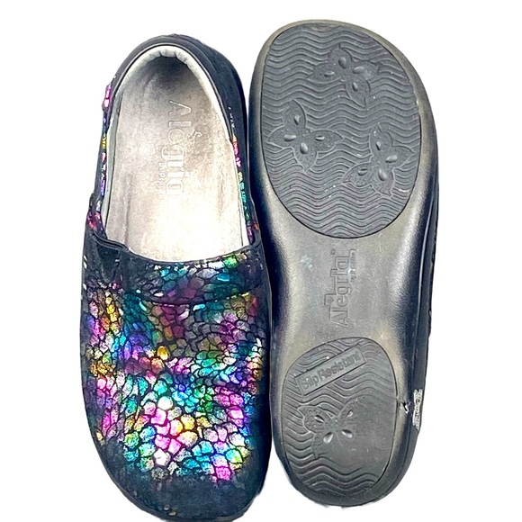 Alegria Women's Sz EU 37/ US 7-7.5 Leather Slip On Keli Minnow Rainbow Kel-459 - Picture 7 of 14